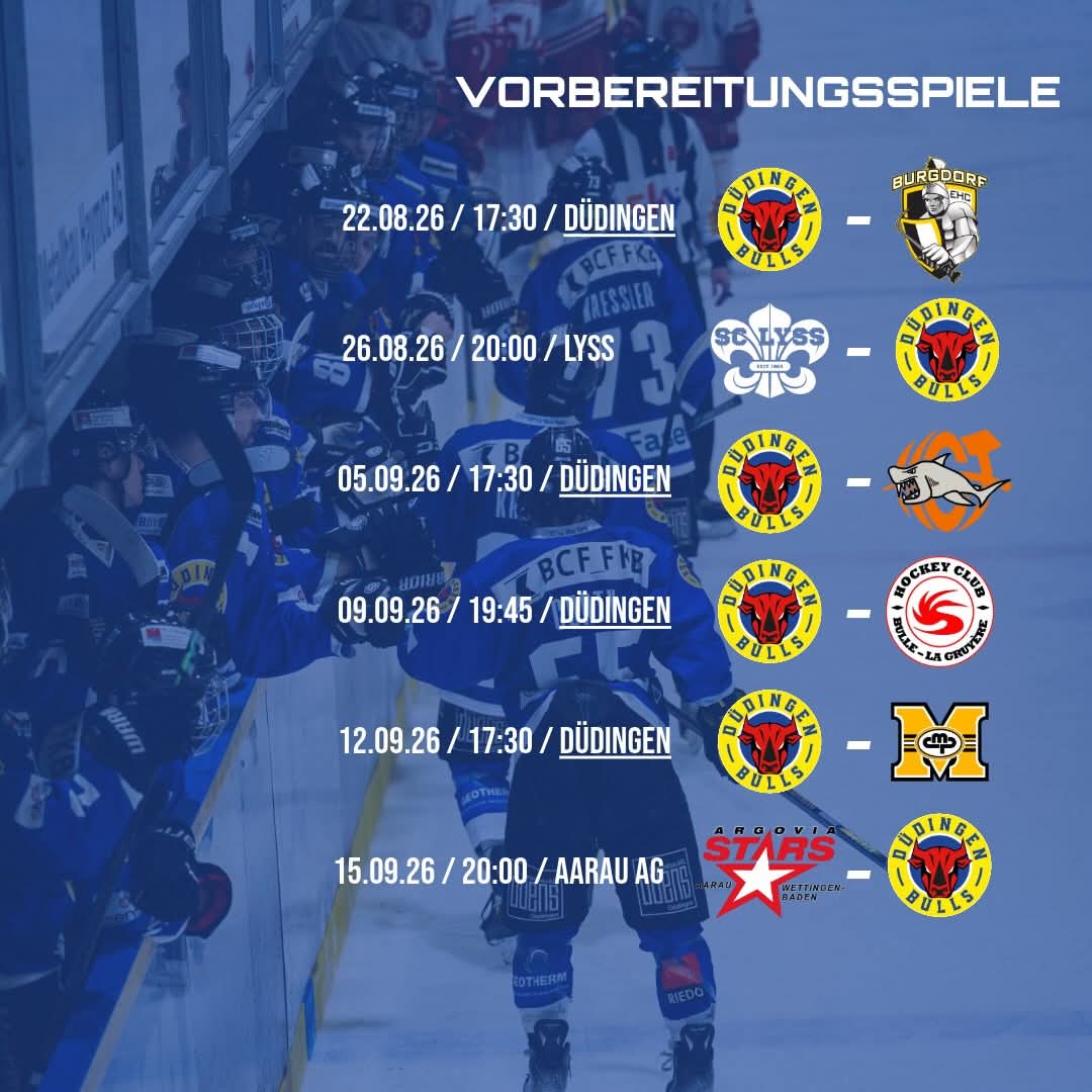 Vorbereitungsspiele HC Düdingen Bulls 2026